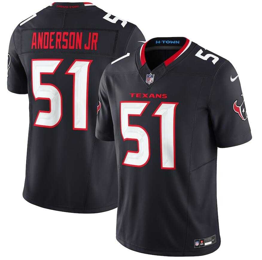 Men%27s Houston Texans #51 Will Anderson Jr. Navy 2024 Vapor F.U.S.E. Limited Football Stitched Jersey Dzhi